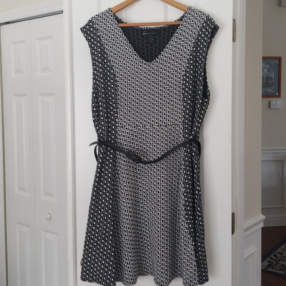 Black and white A-line skater dress